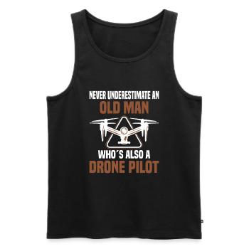 Drone Pilot Fpv Quadcopter Racing Drone Flying - Men's Premium Organic Tank Top - black - Front - AI Model Male 178 light (178cm)