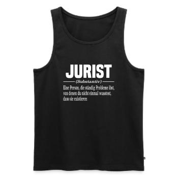 Law studies State examination Lawyer Lawyer - Men's Premium Organic Tank Top - black - Front - AI Model Male 178 light (178cm)