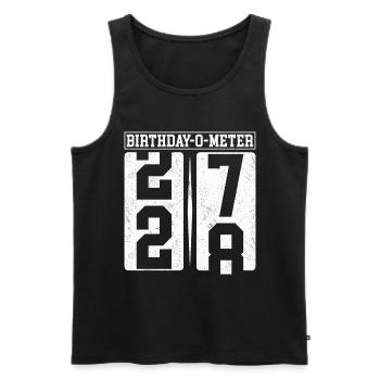 Birthday-O-Meter 28 Happy 28th Birthday Celebrant - Men's Premium Organic Tank Top - black - Front - Michal (187cm)
