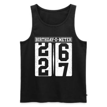 Birthday-O-Meter 27 Happy 27th Birthday Celebrant - Men's Premium Organic Tank Top - black - Front - Michal (187cm)