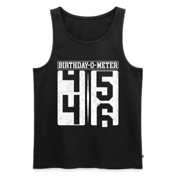 Birthday-O-Meter 46 Happy 46th Birthday Celebrant - Men's Premium Organic Tank Top - black - Front - Michal (187cm)