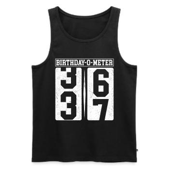 Birthday-O-Meter 37 Happy 37th Birthday Celebrant - Men's Premium Organic Tank Top - black - Front - Michal (187cm)