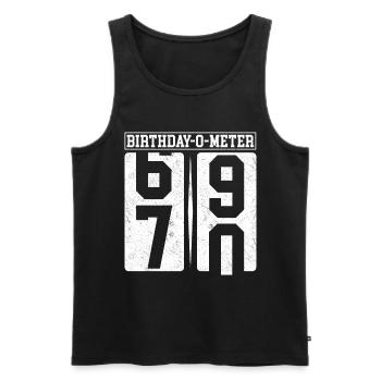 Birthday-O-Meter 70 Happy 70th Birthday Celebrant - Männer Premium Bio Tank Top - Schwarz - Vorne - Michal (187cm)