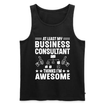 At Least My Business Consultant - Männer Premium Bio Tank Top - Schwarz - Vorne - Michal (187cm)