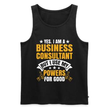 Yes I Am A Business Consultant - Men's Premium Organic Tank Top - black - Front - Michal (187cm)