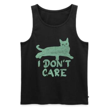 Je m’en fiche Chat Chuchoteur Pet Meow Kitty Chaton - Débardeur bio Premium Homme - noir - Devant - Michal (187cm)