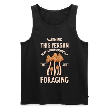 May Spontaneously Talk About Foraging Mushroom - Men's Premium Organic Tank Top - black - Front - AI Model Male 178 light (178cm)