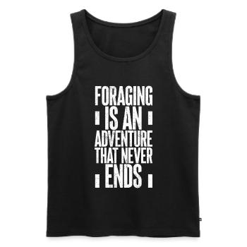 Foraging Is An Adventure That Never Ends Mushroom - Men's Premium Organic Tank Top - black - Front - AI Model Male 178 light (178cm)