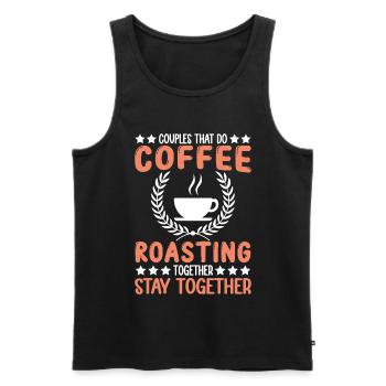 Couples That Do Coffee Roasting Together - Männer Premium Bio Tank Top - Schwarz - Vorne - AI Model Male 178 light (178cm)