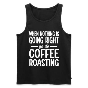 When Nothing Right Go Do Coffee Roasting - Männer Premium Bio Tank Top - Schwarz - Vorne - AI Model Male 178 light (178cm)