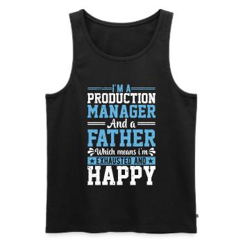 I Am A Production Manager And A Father - Männer Premium Bio Tank Top - Schwarz - Vorne - AI Model Male 178 light (178cm)