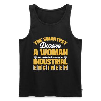 The Smartest Decision A Woman Can Make - Men's Premium Organic Tank Top - black - Front - AI Model Male 178 light (178cm)