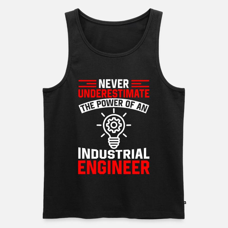 Never Underestimate Industrial Engineer - Männer Premium Bio Tank Top - Schwarz