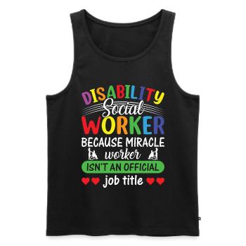 Disability Social Worker Miracle Worker - Männer Premium Bio Tank Top - Schwarz - Vorne - AI Model Male 178 light (178cm)