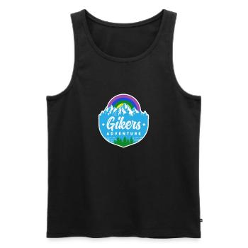 Gay Hiker and Biker Outdoor Activity Theme Gikers - Männer Premium Bio Tank Top - Schwarz - Vorne - Michal (187cm)