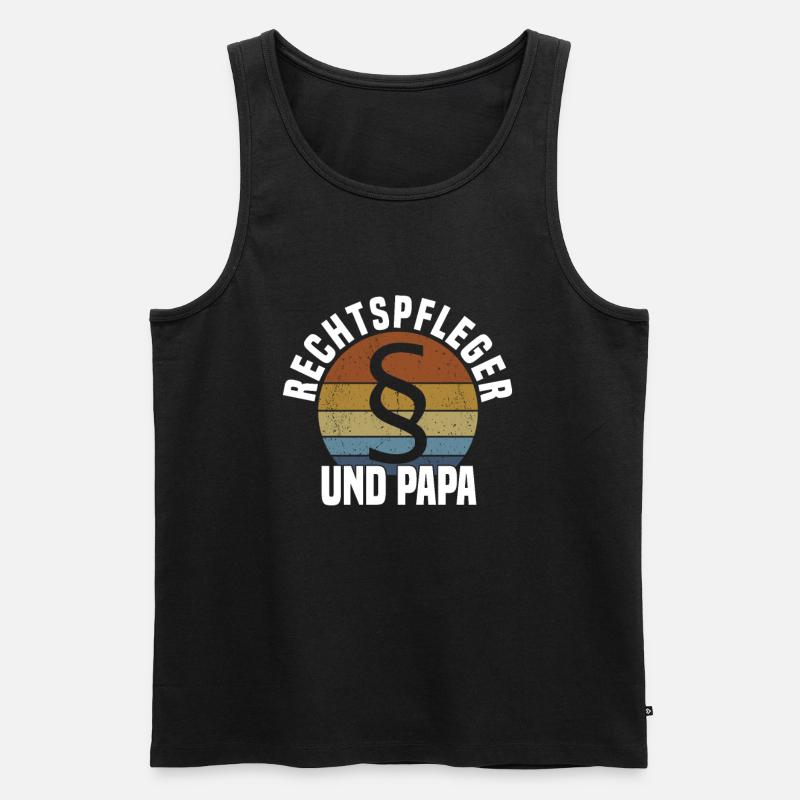 Rechtsanwaltsfachangestellter Rechtspfleger Papa - Männer Premium Bio Tank Top - Schwarz