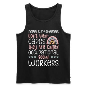 Some Superheroes Don't Wear Capes - Men's Premium Organic Tank Top - black - Front - Michal (187cm)