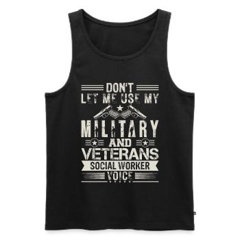 Military & Veterans Social Worker Voice - Men's Premium Organic Tank Top - black - Front - Michal (187cm)