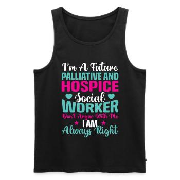 Je suis un futur travailleur social en soins palliatifs - Débardeur bio Premium Homme - noir - Devant - Michal (187cm)