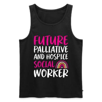 Futur travailleur social en soins palliatifs - Débardeur bio Premium Homme - noir - Devant - Michal (187cm)