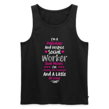Je suis une travailleuse sociale en soins palliatifs et en soins palliatifs - Débardeur bio Premium Homme - noir - Devant - Michal (187cm)