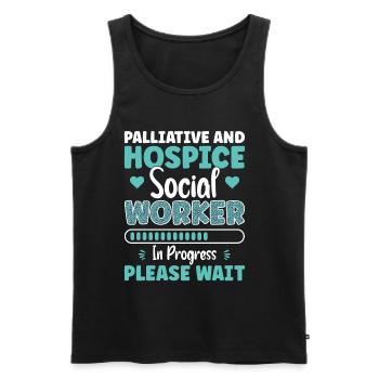 Travailleur en soins palliatifs et en soins palliatifs en cours - Débardeur bio Premium Homme - noir - Devant - Michal (187cm)