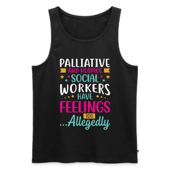 Travailleur social en soins palliatifs et en soins palliatifs - Débardeur bio Premium Homme - noir - Devant - Michal (187cm)