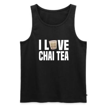 Chai-tee-latte - Men's Premium Organic Tank Top - black - Front - AI Model Male 178 light (178cm)
