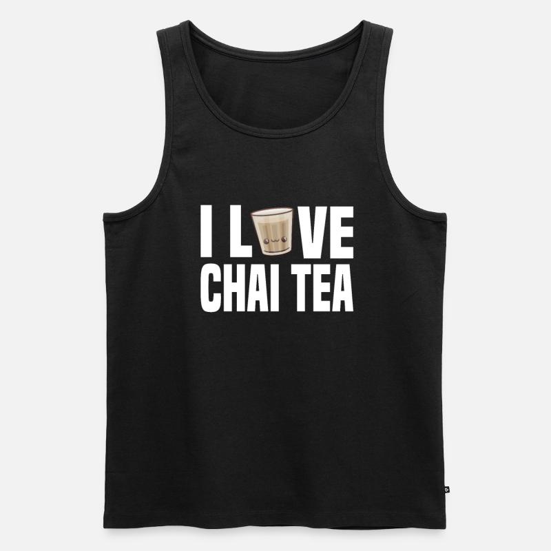 Chai-tee-latte - Männer Premium Bio Tank Top - Schwarz