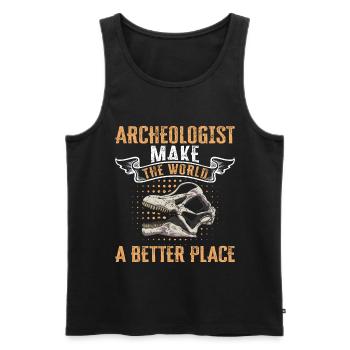 Archeologist Make The World A Better Place - Männer Premium Bio Tank Top - Schwarz - Vorne - Michal (187cm)