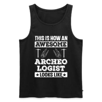 This Is How An Awesome Archeologist Looks Like - Men's Premium Organic Tank Top - black - Front - Michal (187cm)