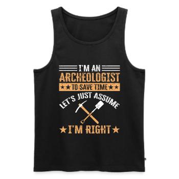 Archaeology Job Profession Work Archaeologist - Men's Premium Organic Tank Top - black - Front - AI Model Male 178 light (178cm)