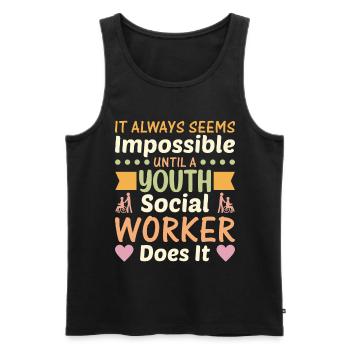 Until Youth Social Worker Does It - Men's Premium Organic Tank Top - black - Front - Michal (187cm)