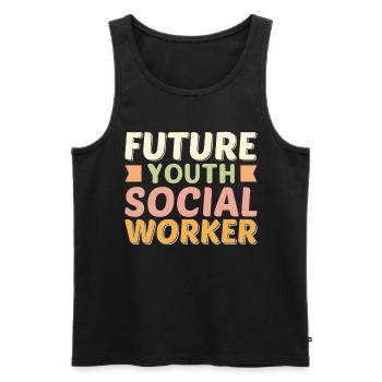 Futur travailleur social jeunesse - Débardeur bio Premium Homme - noir - Devant - Michal (187cm)