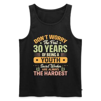 First 30 Years Of Being Social Worker - Men's Premium Organic Tank Top - black - Front - Michal (187cm)