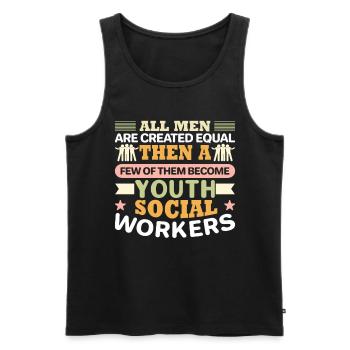 All Men Are Created Equal Youth Workers - Men's Premium Organic Tank Top - black - Front - Michal (187cm)