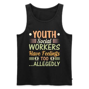 Youth Social Workers Have Feelings Too - Men's Premium Organic Tank Top - black - Front - Michal (187cm)