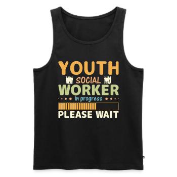 Youth Social Worker In Progress - Men's Premium Organic Tank Top - black - Front - Michal (187cm)