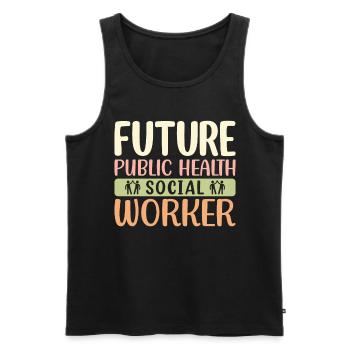 Future Public Health Social Worker - Men's Premium Organic Tank Top - black - Front - AI Model Male 178 light (178cm)