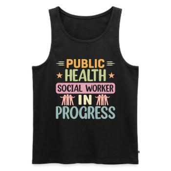 Public Health Social Worker In Progress - Men's Premium Organic Tank Top - black - Front - AI Model Male 178 light (178cm)