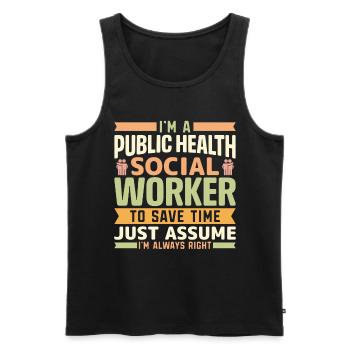 I Am A Public Health Social Worker - Men's Premium Organic Tank Top - black - Front - AI Model Male 178 light (178cm)