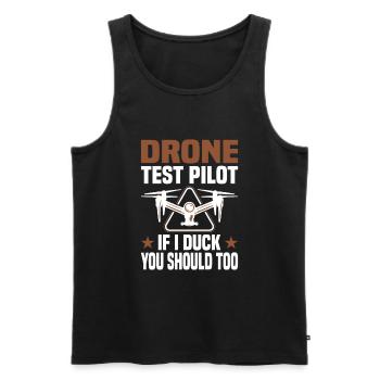Drone Pilot Fpv Quadcopter Racing Drone Flying - Men's Premium Organic Tank Top - black - Front - AI Model Male 178 light (178cm)