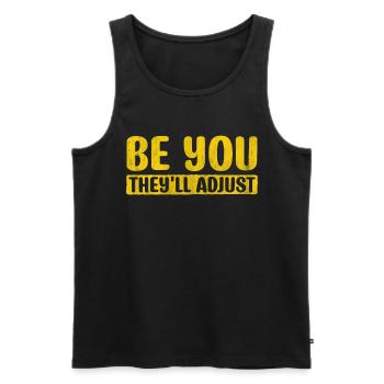 Motivate Inspire Encouragement Positivity Slogan - Men's Premium Organic Tank Top - black - Front - Michal (187cm)