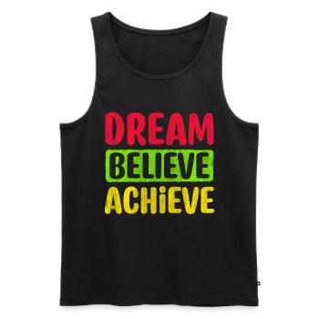 Motivate Inspire Encouragement Positivity Slogan - Men's Premium Organic Tank Top - black - Front - Michal (187cm)