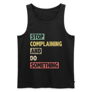Motivate Inspire Encouragement Positivity Slogan - Men's Premium Organic Tank Top - black - Front - Michal (187cm)