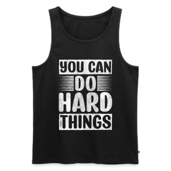 Motivate Inspire Encouragement Positivity Slogan - Men's Premium Organic Tank Top - black - Front - Michal (187cm)