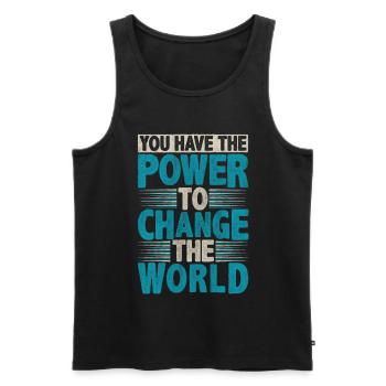 Motivate Inspire Encouragement Positivity Slogan - Men's Premium Organic Tank Top - black - Front - AI Model Male 178 light (178cm)