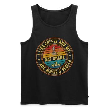 I Like Coffee And My Rat Snake And Maybe 3 People - Männer Premium Bio Tank Top - Schwarz - Vorne - AI Model Male 178 light (178cm)