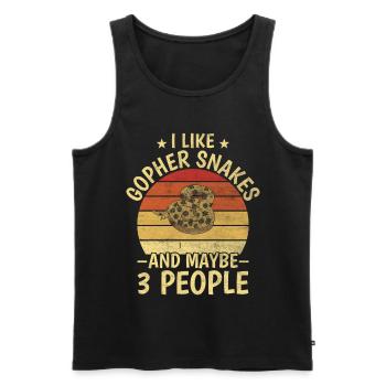 Gopher Snakes And Maybe 3 People Boa Reptile - Men's Premium Organic Tank Top - black - Front - AI Model Male 178 light (178cm)