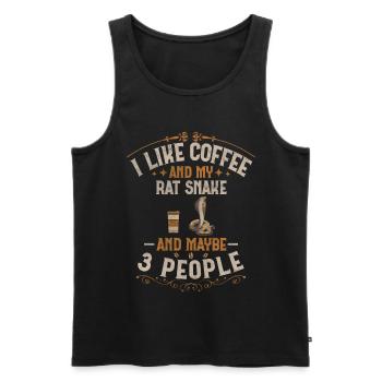 I Like Coffee And My Rat Snake And Maybe 3 People - Männer Premium Bio Tank Top - Schwarz - Vorne - AI Model Male 178 light (178cm)